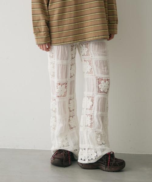 full/fill. パンツ flower crochet patchwork pants / フラワー