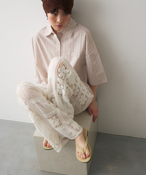full/fill. パンツ flower crochet patchwork pants / フラワー