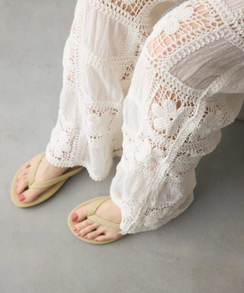 full/fill. パンツ flower crochet patchwork pants / フラワー