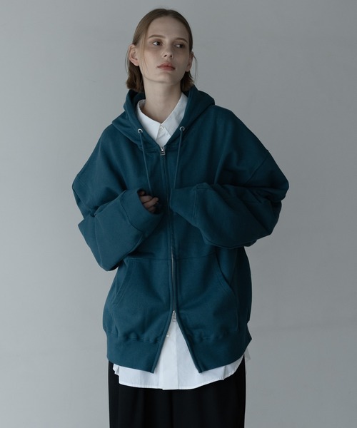 「remer」 ジップアップパーカー MEDIUM ダークグリーン メンズ_画像2