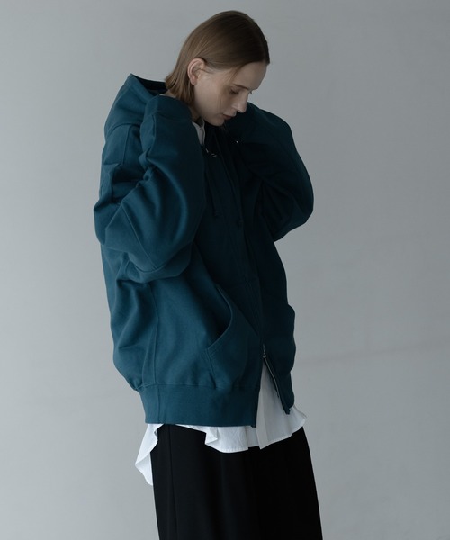 「remer」 ジップアップパーカー MEDIUM ダークグリーン メンズ_画像3