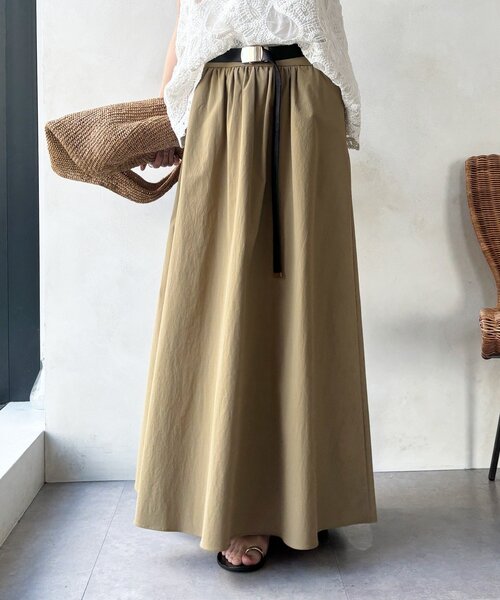 DouDou（ドゥドゥ） ロング スカート 「WEB限定」ギャザーフレア