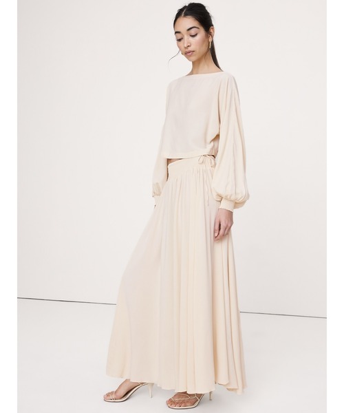 ロング スカート スモックド ジョーゼット マキシ : ZOZOTOWN Yahoo!店