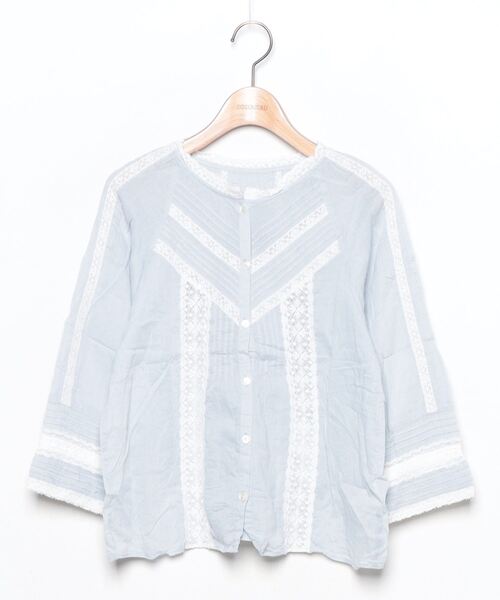 「BEAMS BOY」 7分袖ブラウス ONE SIZE ブルー レディース_画像4