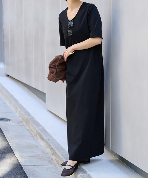 ワンピース 「ロングシーズン活躍/接触冷感/紫外線防止/手洗い可」ゴブソデカットソーワンピースの画像