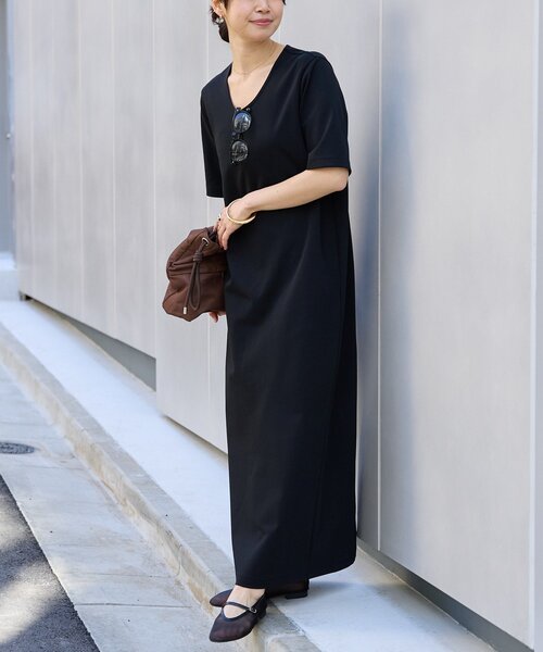 ワンピース 「ロングシーズン活躍/接触冷感/紫外線防止/手洗い可」ゴブソデカットソーワンピースの画像
