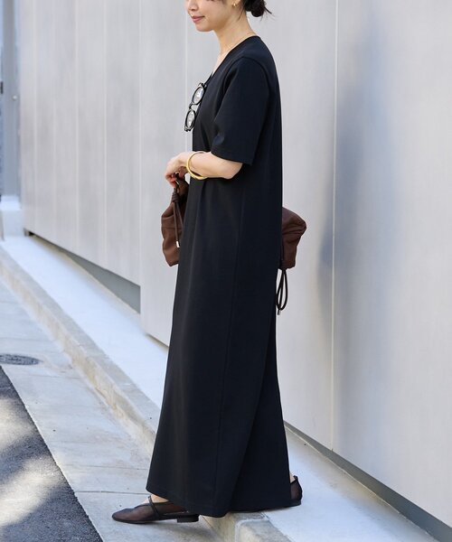 ワンピース 「ロングシーズン活躍/接触冷感/紫外線防止/手洗い可」ゴブソデカットソーワンピースの画像