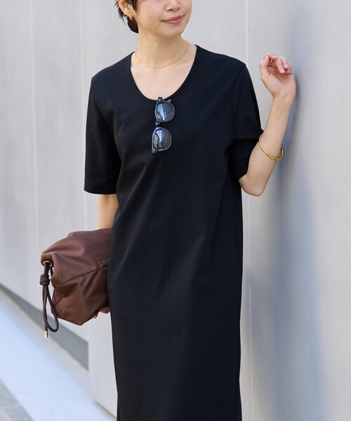 ワンピース 「ロングシーズン活躍/接触冷感/紫外線防止/手洗い可」ゴブソデカットソーワンピースの画像