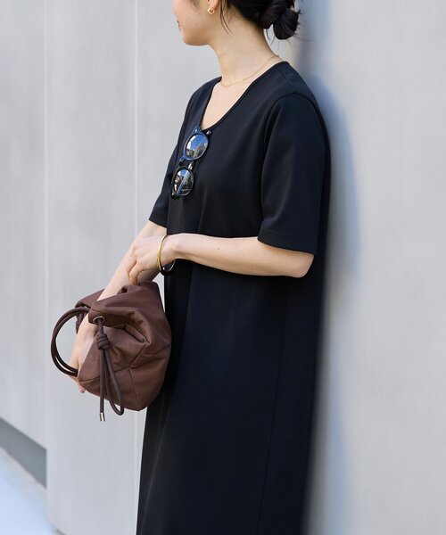 ワンピース 「ロングシーズン活躍/接触冷感/紫外線防止/手洗い可」ゴブソデカットソーワンピースの画像