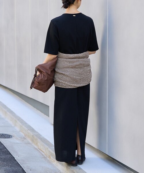 ワンピース 「ロングシーズン活躍/接触冷感/紫外線防止/手洗い可」ゴブソデカットソーワンピースの画像