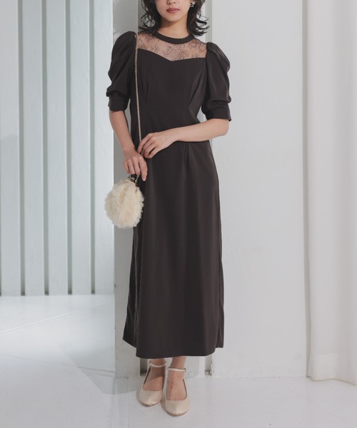 「Dorry Doll」 半袖ワンピース MEDIUM カーキ レディース_画像4