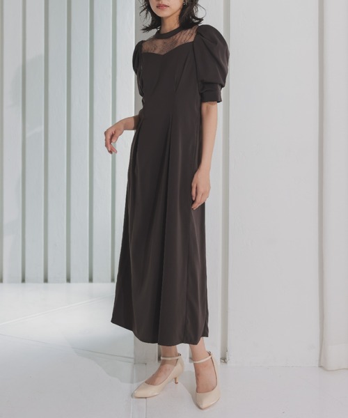 「Dorry Doll」 半袖ワンピース MEDIUM カーキ レディース_画像5
