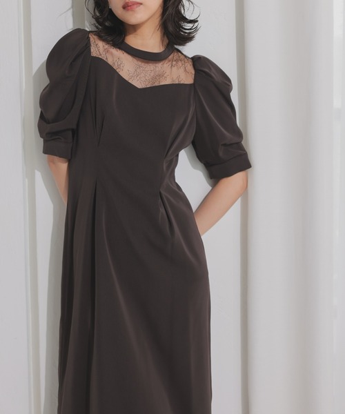 「Dorry Doll」 半袖ワンピース MEDIUM カーキ レディース_画像7