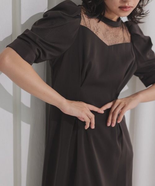 「Dorry Doll」 半袖ワンピース MEDIUM カーキ レディース_画像9