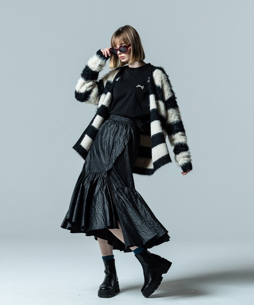 「glamb」 ニットカーディガン M ブラウン メンズの画像
