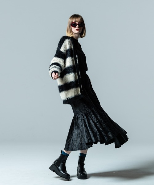 「glamb」 ニットカーディガン M ブラウン メンズの画像