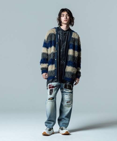 「glamb」 ニットカーディガン M ブラウン メンズの画像