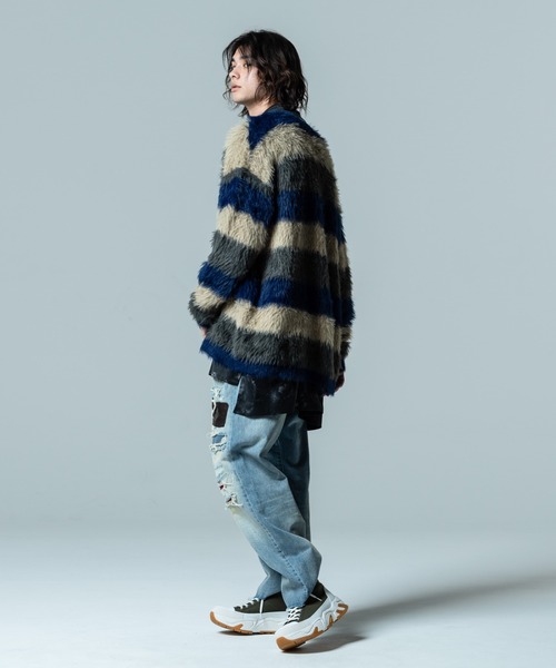 「glamb」 ニットカーディガン M ブラウン メンズの画像