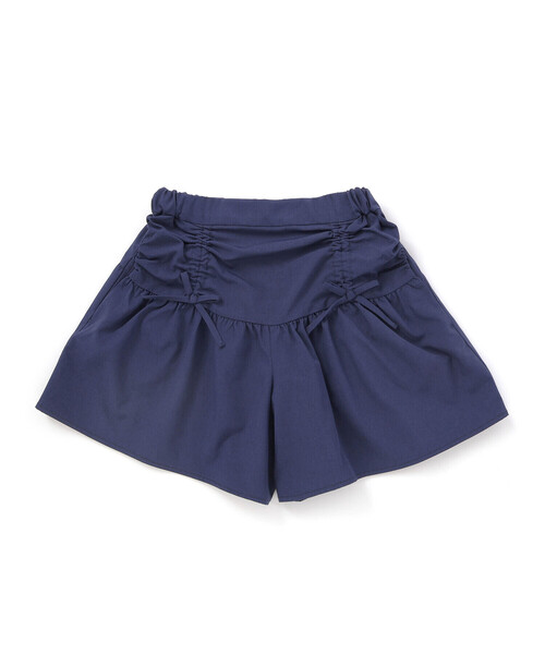 BeBe（ベベ） パンツ ドロストギャザーシャンブレーキュロットパンツ