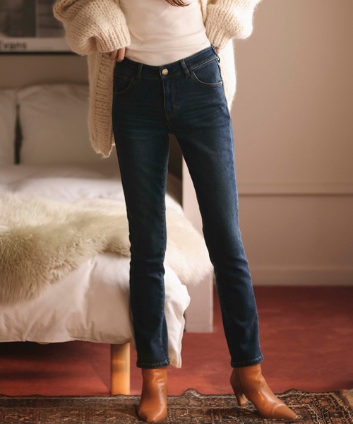 「C17」 スキニーデニムパンツ SMALL ブラック レディース_画像2