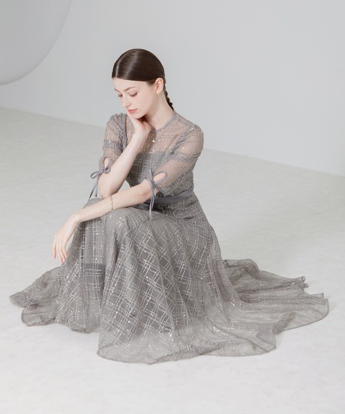 「Leja」 7分袖ワンピース MEDIUM グレー レディースの画像