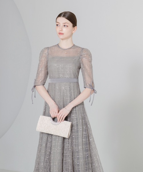 「Leja」 7分袖ワンピース MEDIUM グレー レディースの画像