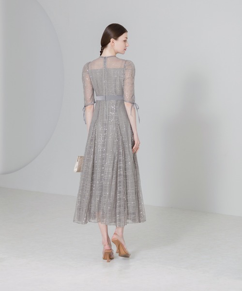 「Leja」 7分袖ワンピース MEDIUM グレー レディースの画像