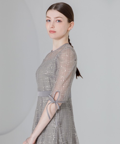 「Leja」 7分袖ワンピース MEDIUM グレー レディースの画像