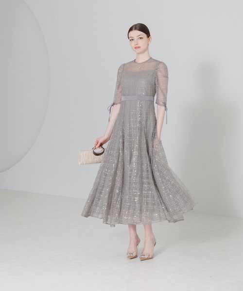 「Leja」 7分袖ワンピース MEDIUM グレー レディースの画像