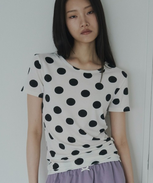 FEKETE（フェケテ） tシャツ 半袖 polka dot tee / ドットTシャツ