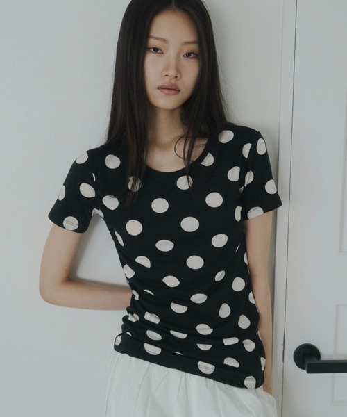 FEKETE（フェケテ） tシャツ 半袖 polka dot tee / ドットTシャツ