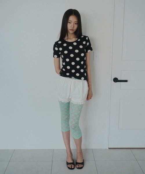 FEKETE（フェケテ） tシャツ 半袖 polka dot tee / ドットTシャツ