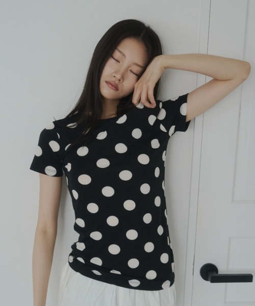 FEKETE（フェケテ） tシャツ 半袖 polka dot tee / ドットTシャツ