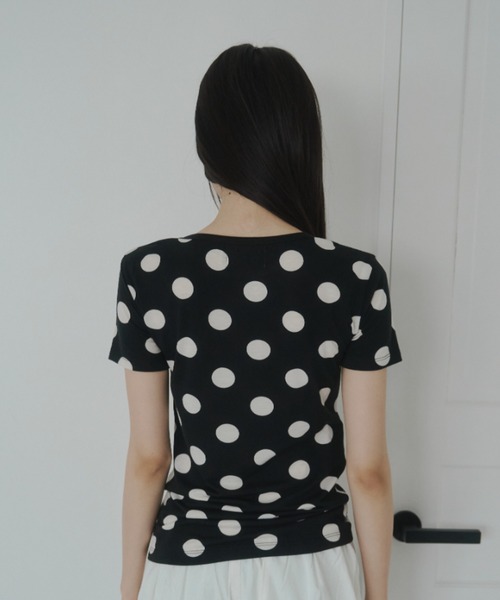 FEKETE（フェケテ） tシャツ 半袖 polka dot tee / ドットTシャツ