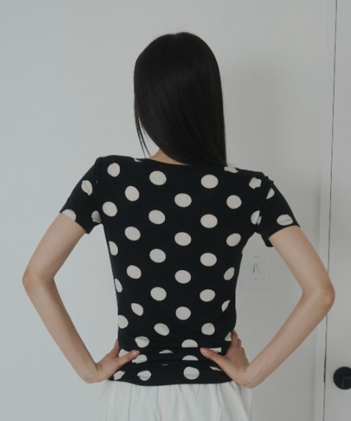 FEKETE（フェケテ） tシャツ 半袖 polka dot tee / ドットTシャツ