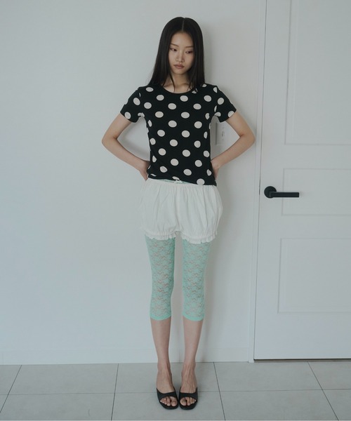 FEKETE（フェケテ） tシャツ 半袖 polka dot tee / ドットTシャツ