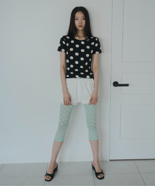 FEKETE（フェケテ） tシャツ 半袖 polka dot tee / ドットTシャツ