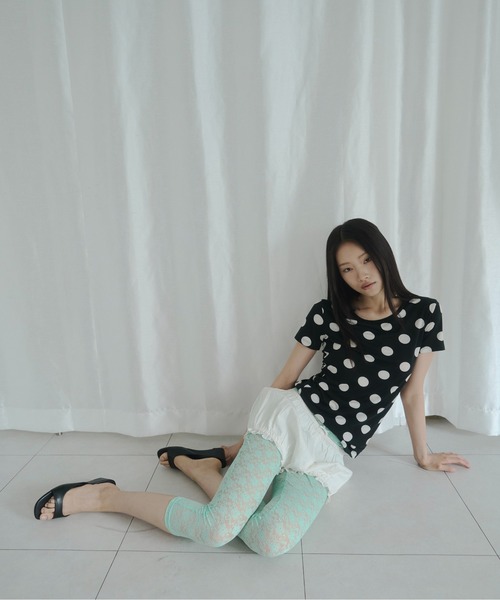 FEKETE（フェケテ） tシャツ 半袖 polka dot tee / ドットTシャツ