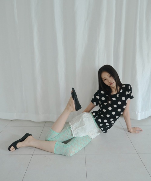 FEKETE（フェケテ） tシャツ 半袖 polka dot tee / ドットTシャツ