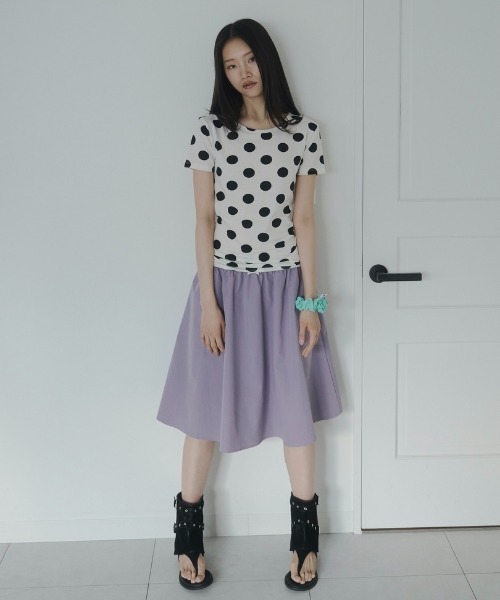 FEKETE（フェケテ） tシャツ 半袖 polka dot tee / ドットTシャツ