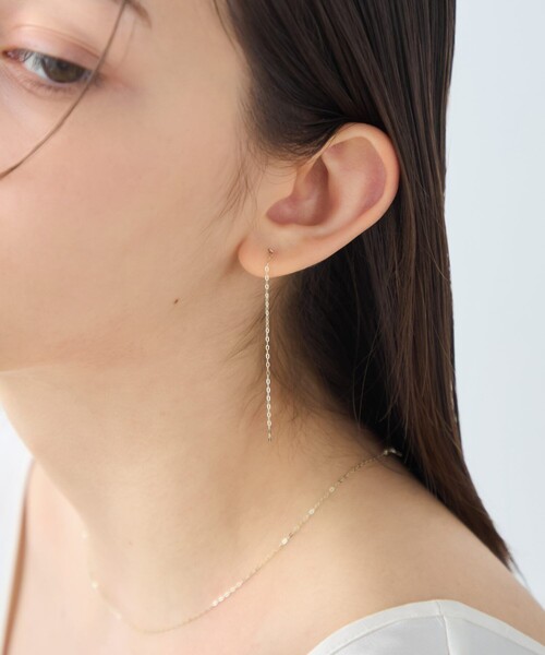 ピアス 「アイシーヴェール」 K10IGG チェーン ピアス レディース