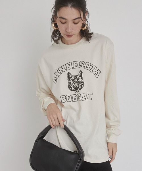 「ANGIE」 長袖カットソー SMALL ネイビー レディース_画像9