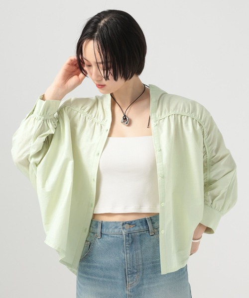 BAYFLOW（ベイフロー） ブラウス シャツ ギャザー切替シャツ
