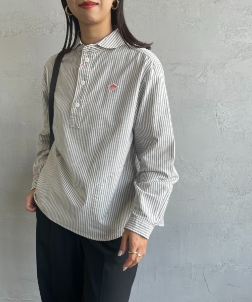 Danton（ダントン） 長袖シャツ 38 ネイビー レディース : ZOZOTOWN 