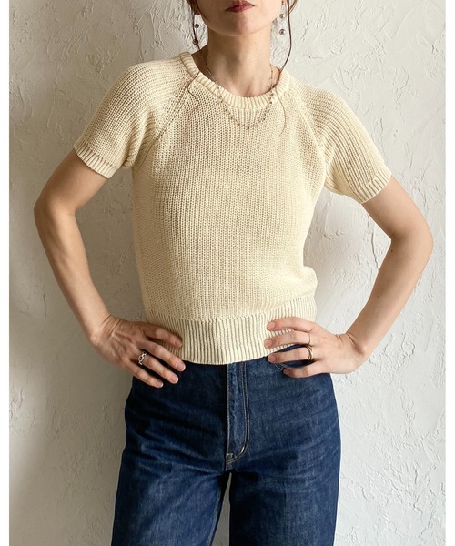 She's Closet サマーニット ニット セーター パフスリーブ ショート丈