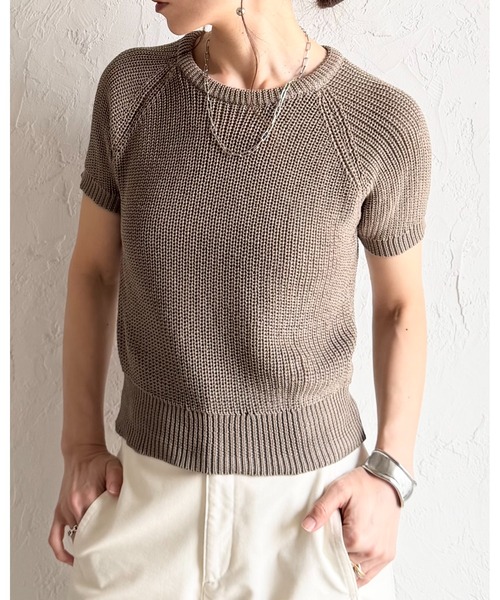 She's Closet サマーニット ニット セーター パフスリーブ ショート丈