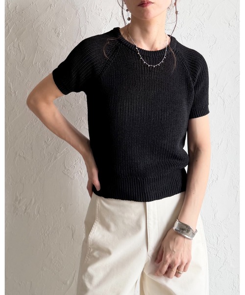 She's Closet サマーニット ニット セーター パフスリーブ ショート丈