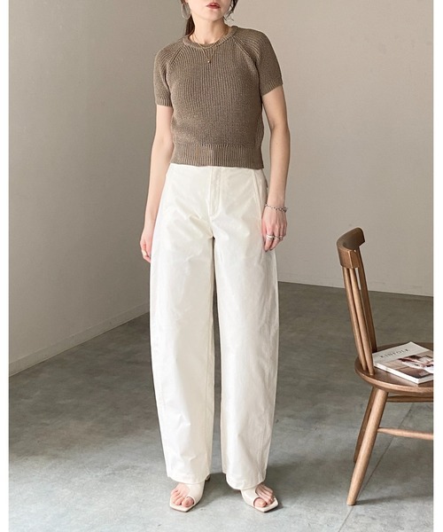 She's Closet サマーニット ニット セーター パフスリーブ ショート丈