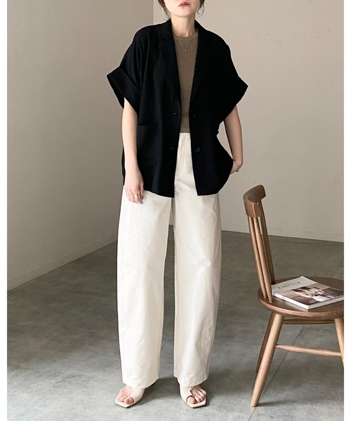 She's Closet サマーニット ニット セーター パフスリーブ ショート丈