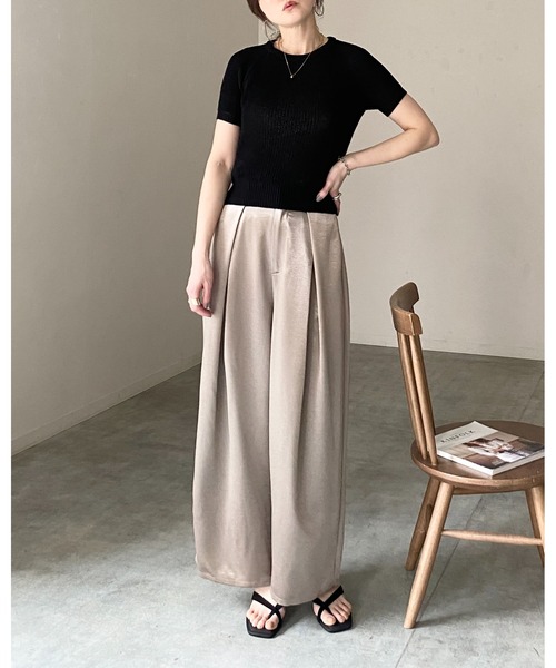She's Closet サマーニット ニット セーター パフスリーブ ショート丈
